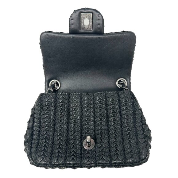 CHANEL CC Mark Logo Shoulder Bag Crossbody Turnlock Chain Leather Black [105803] - Picture 10 of 14